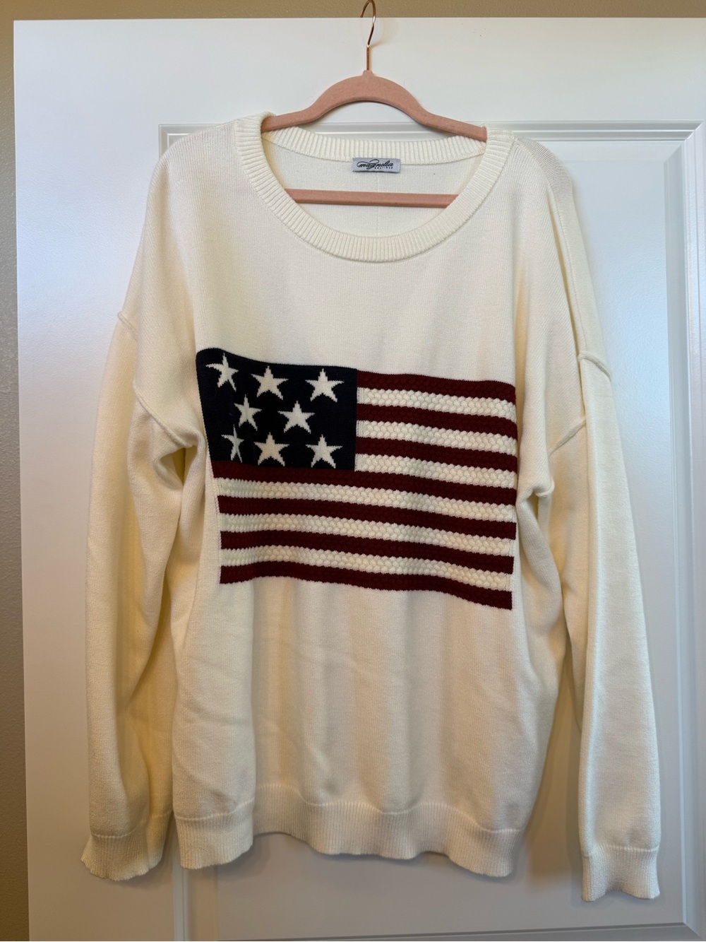 Oversized American flag sweater